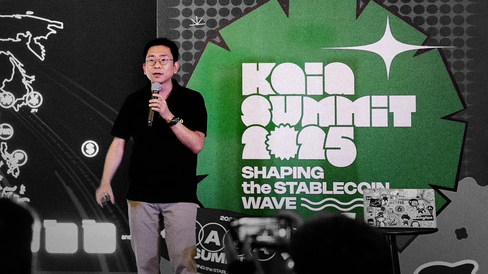Speaker on stage at Kaia Summit