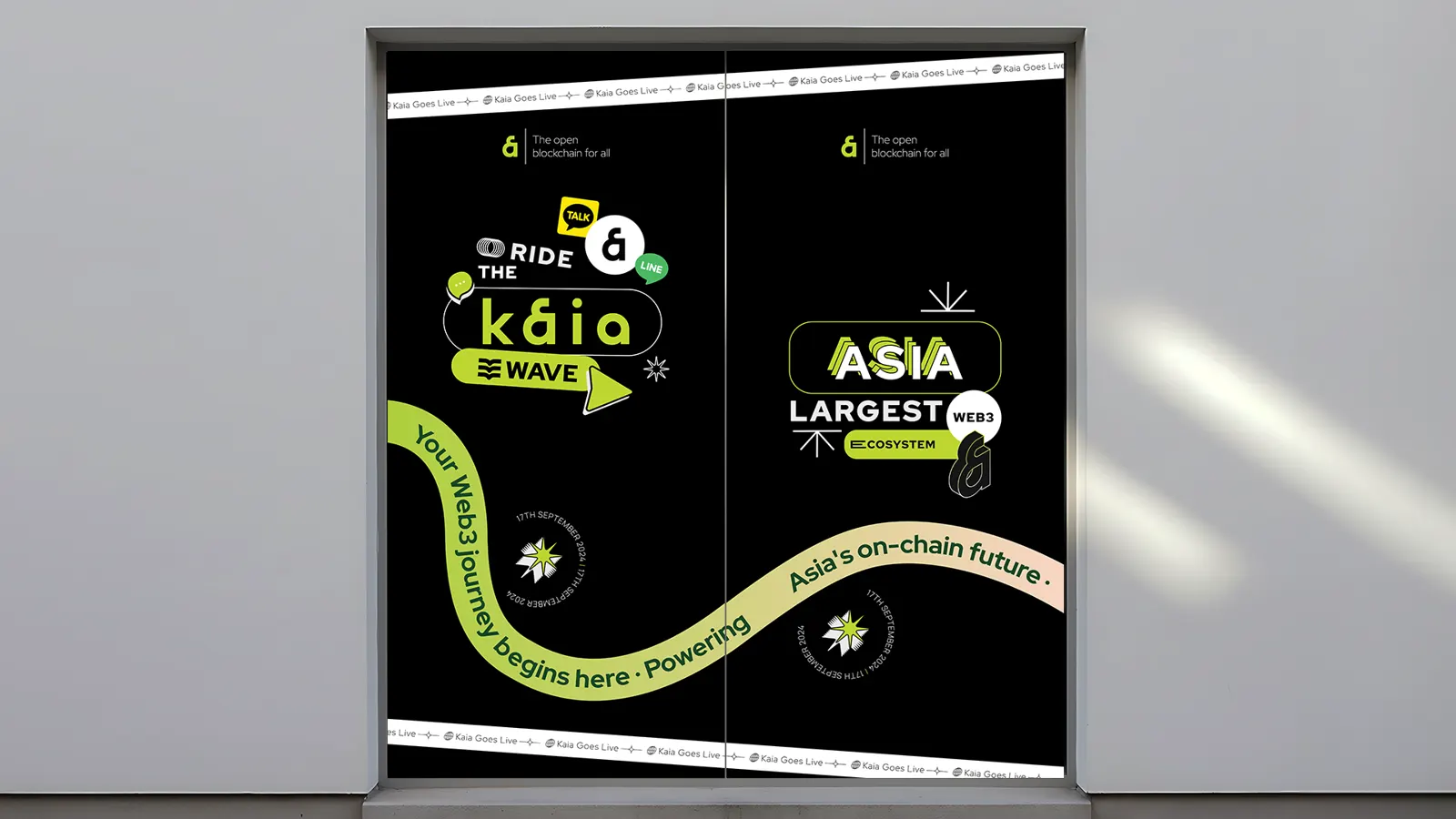 Ride the Kaia Wave event signage