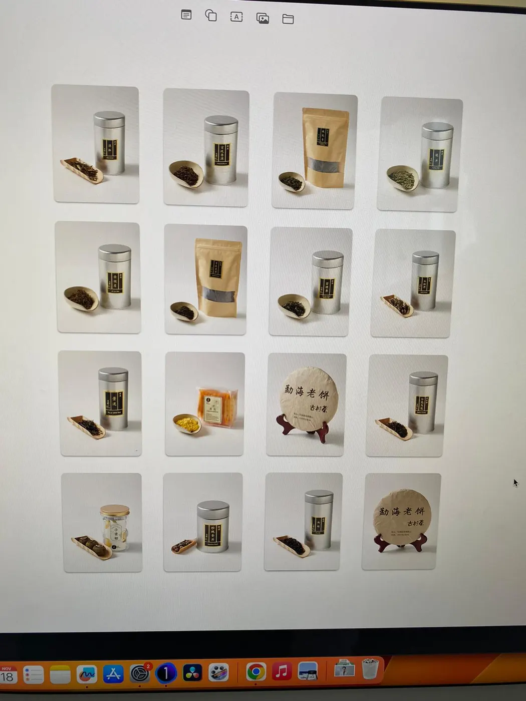 Product shots reviewed on screen